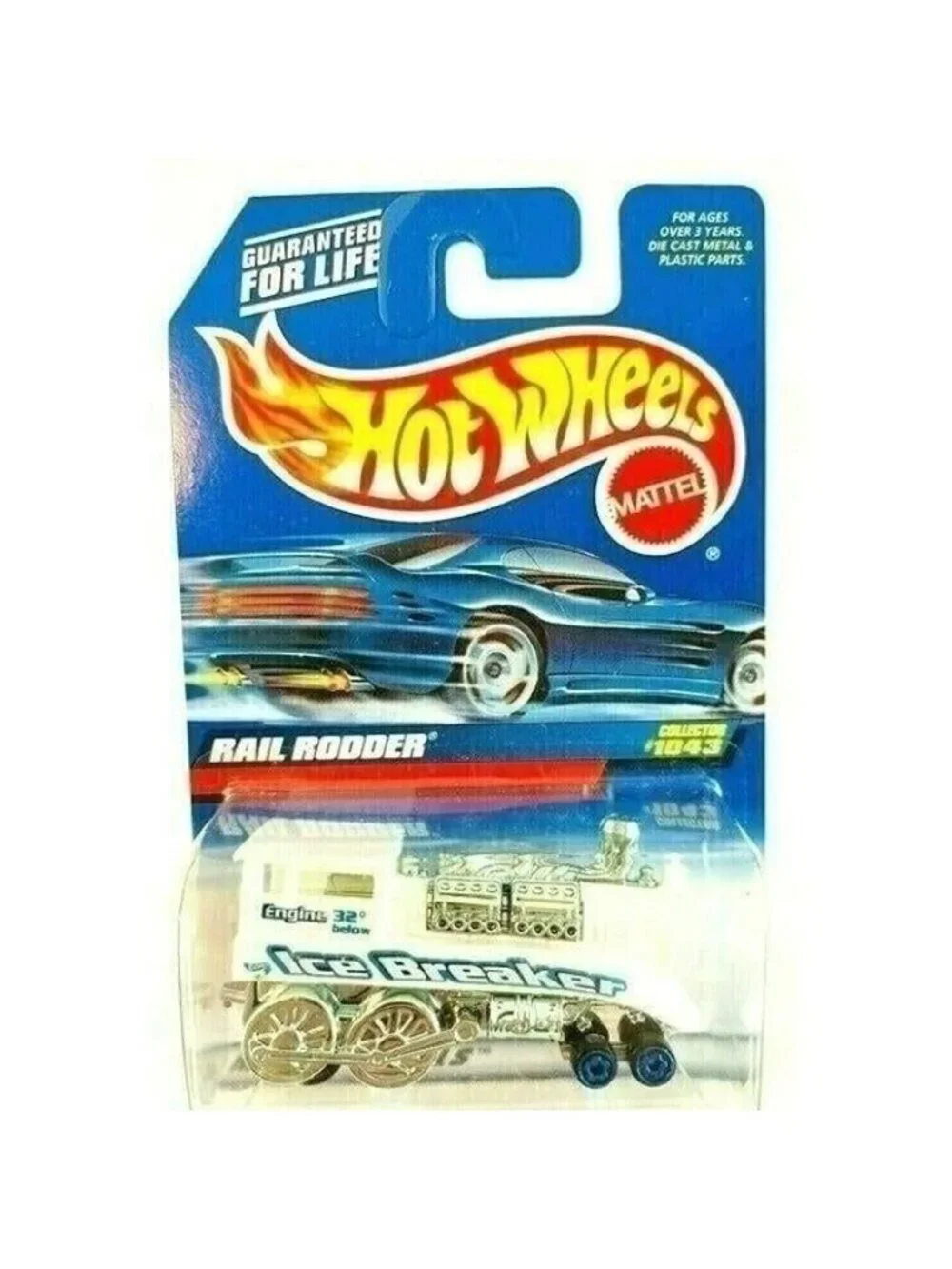 Vintage Hot Wheel Die Cast 1043 Rail Rodder Silver & White Chrome Collector New